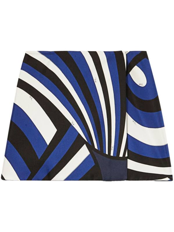 iride-print silk skirt