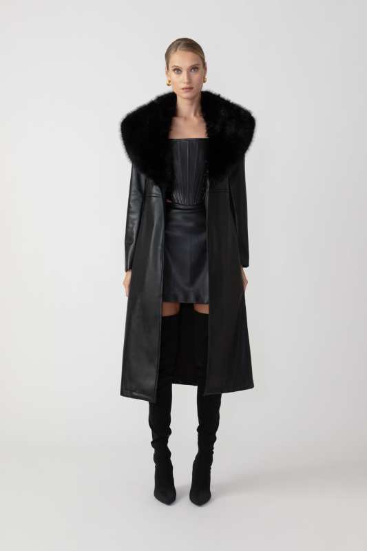 Simone Faux Leather Coat