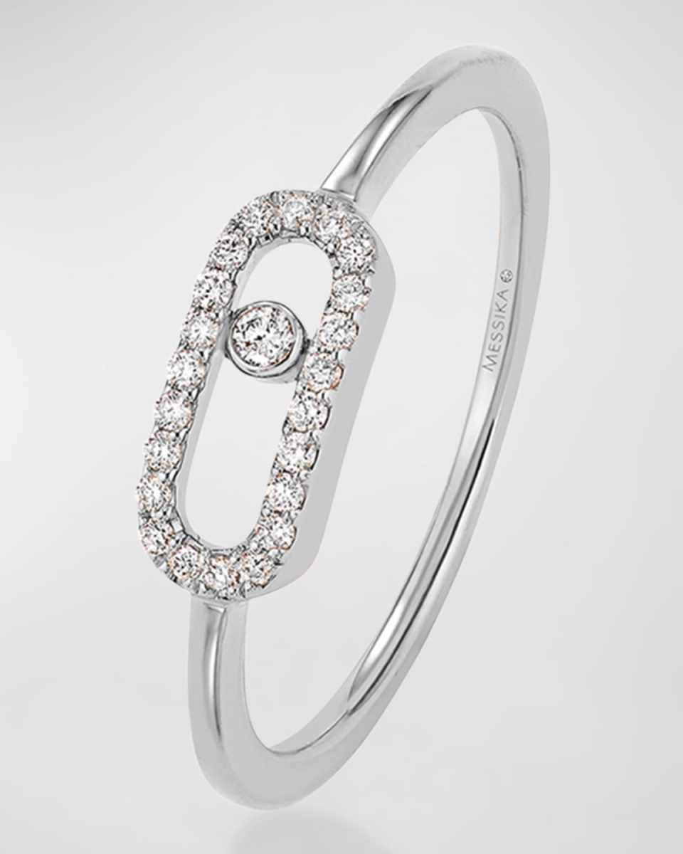 Move Uno 18K White Gold Diamond Bezel Ring