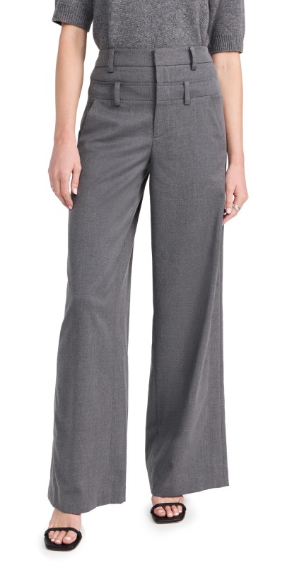 alice + olivia Aspen Double Waist Trousers Shadow Grey Melange