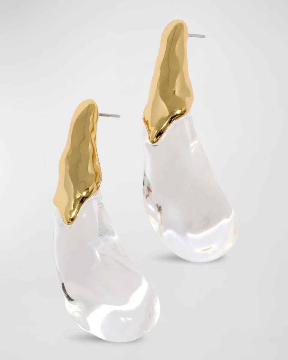Liquid Lucite Arched Large Post Earrings