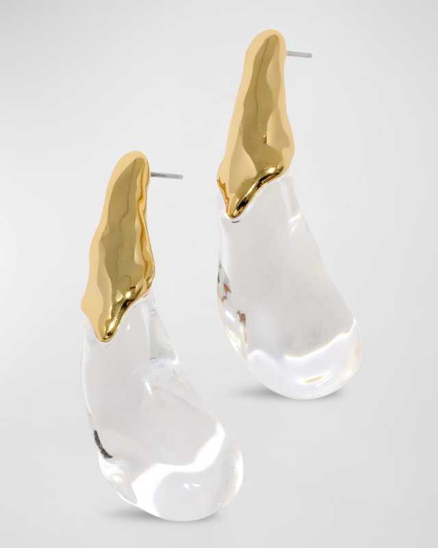 Liquid Lucite Arched Large Post Earrings