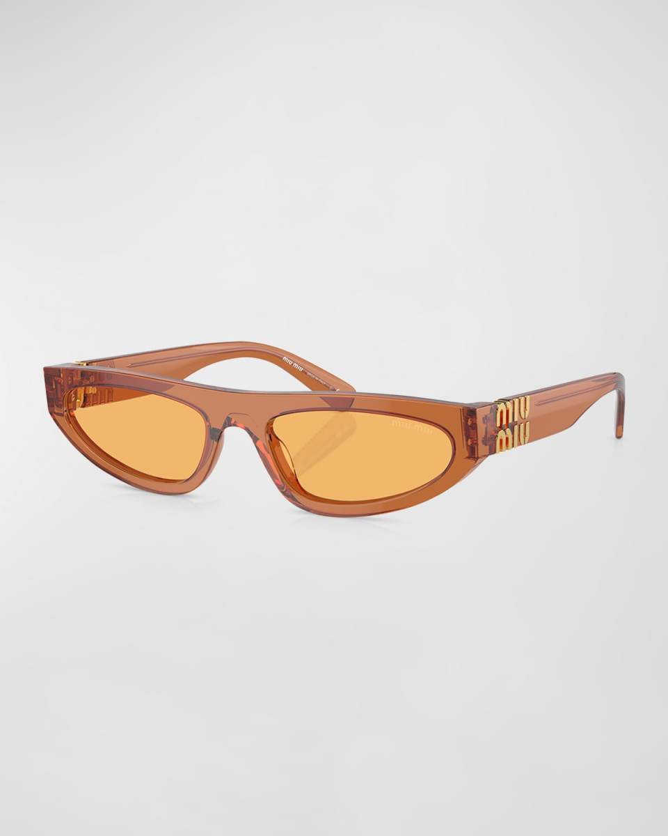 Logo Acetate Oval Sunglasses