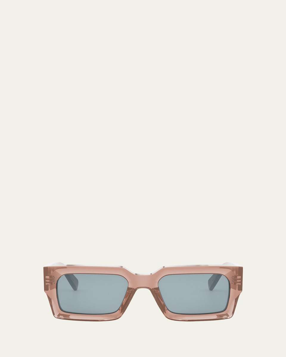 Beveled Acetate Rectangle Sunglasses