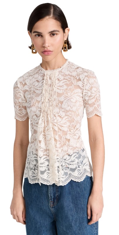 rabanne Mini Lace Top Ivory