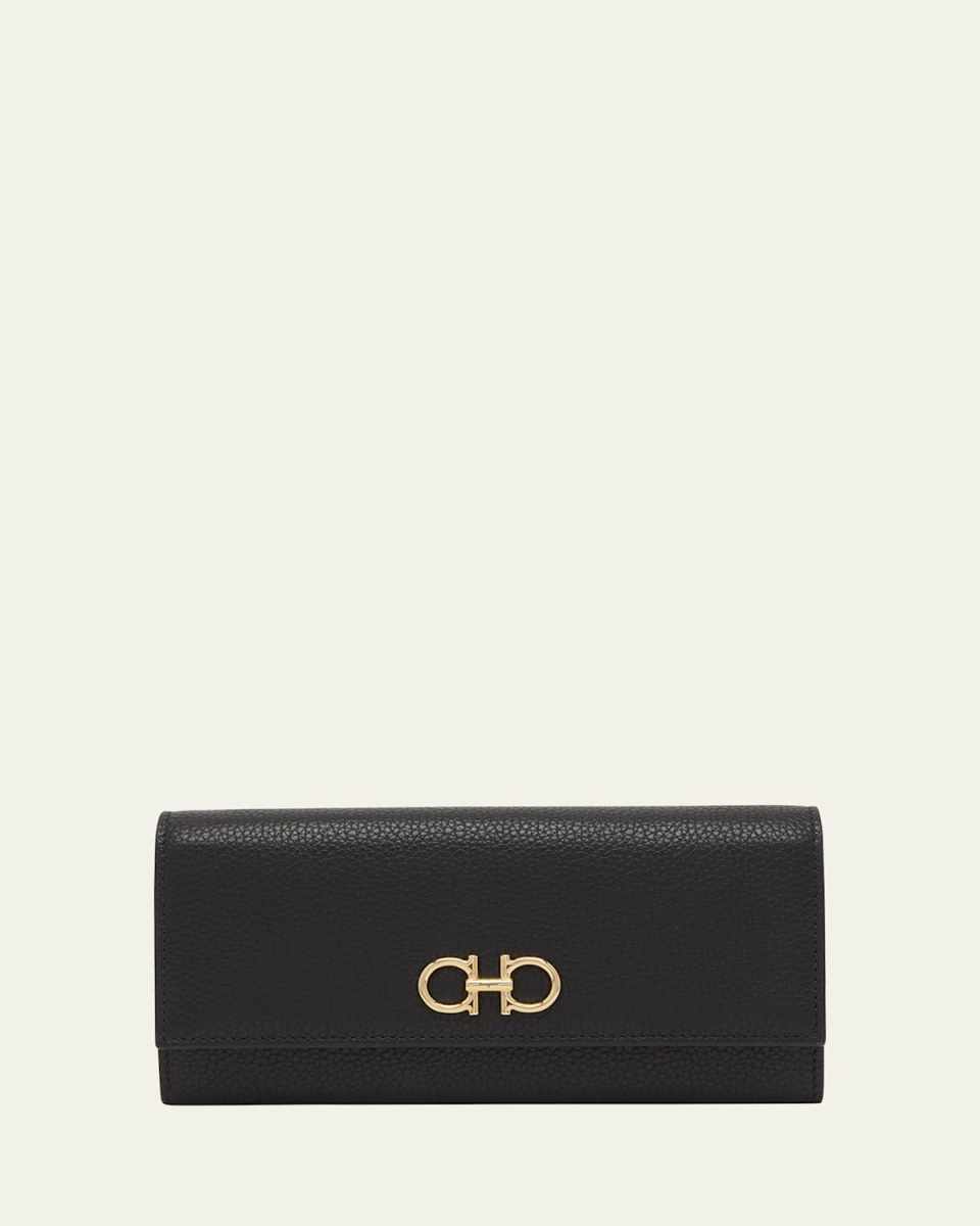 Gancino Flap Leather Wallet on Chain