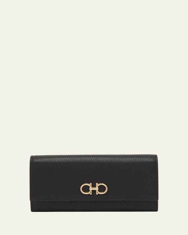 Gancino Flap Leather Wallet on Chain