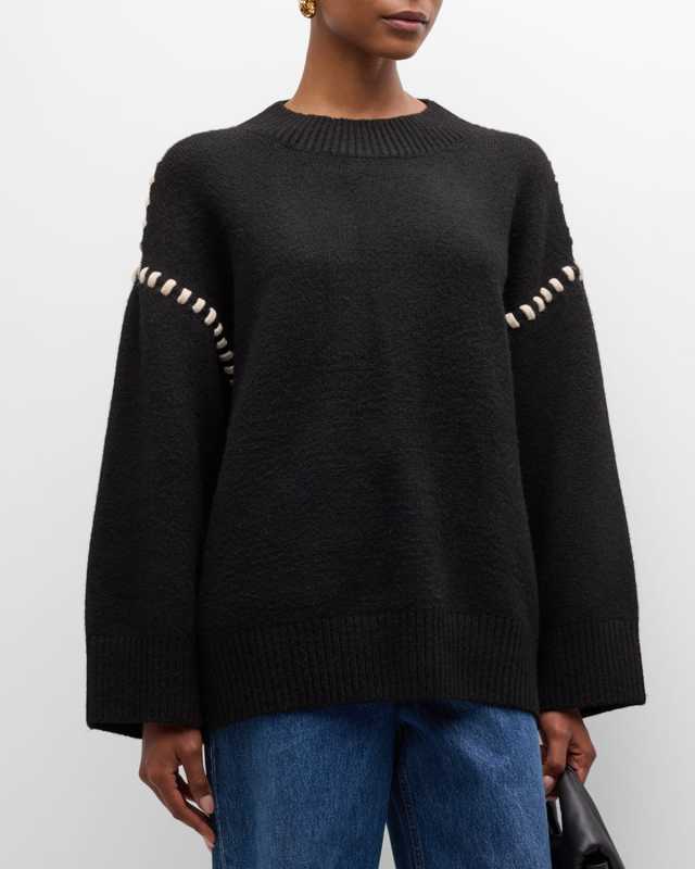Leith Whipstitch Knit Sweater