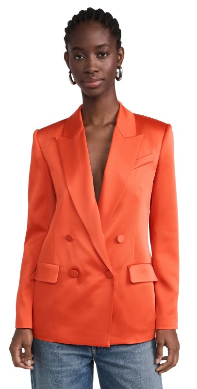 SIMKHAI Norah Double Breasted Blazer Flame