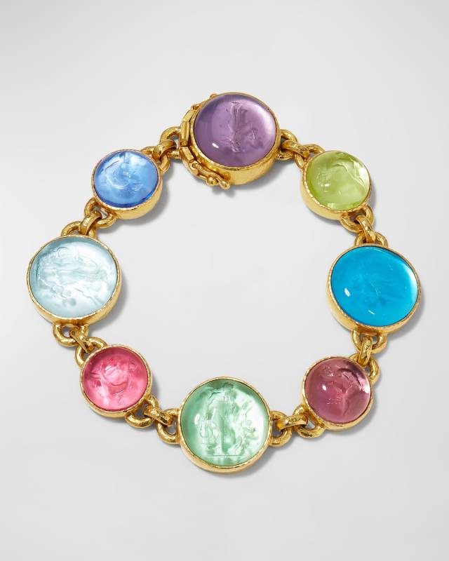 19K Gold Intaglio Link Bracelet