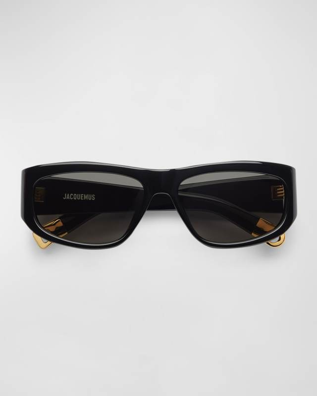 Les Lunettes Acetate Rectangle Sunglasses
