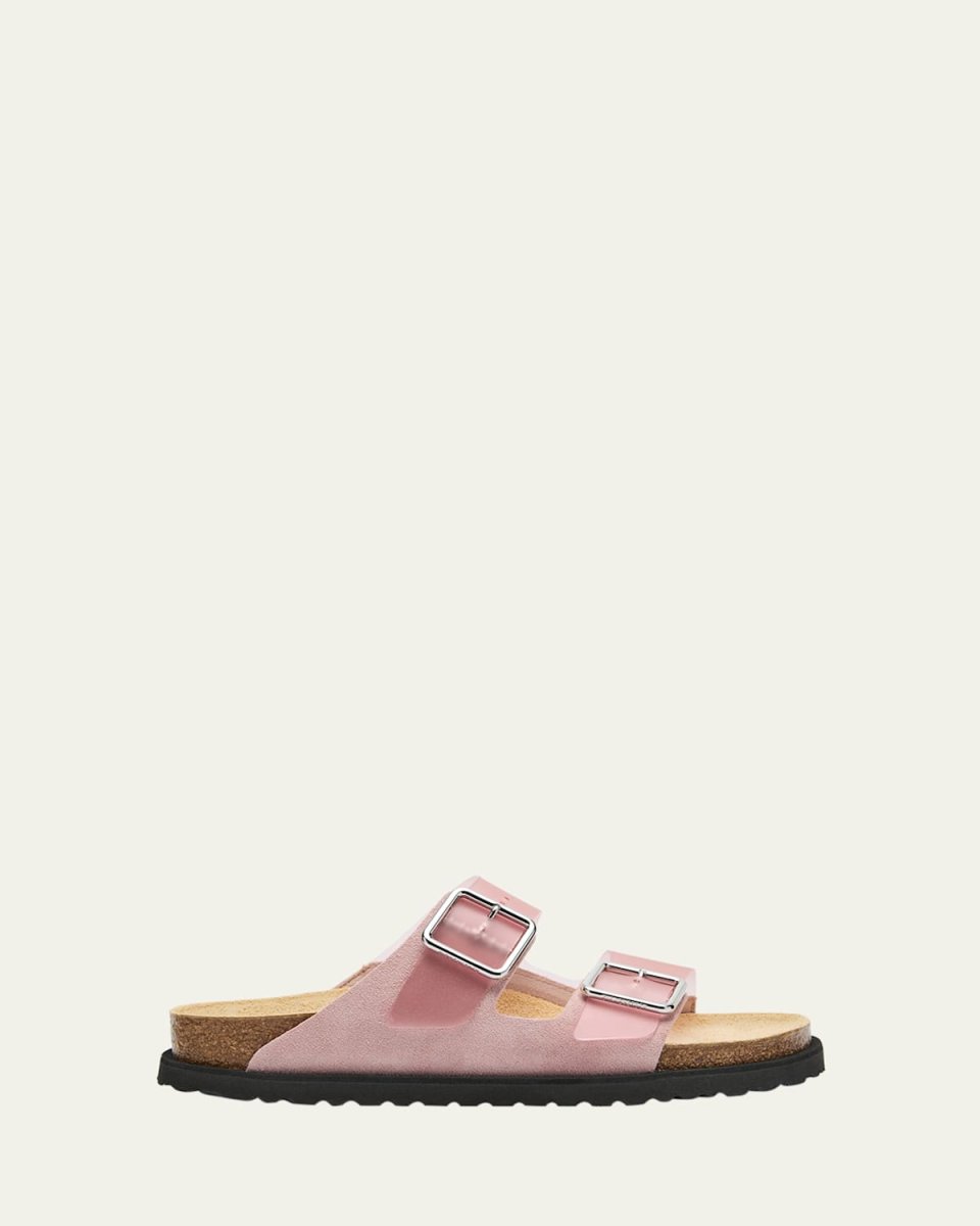 Arizona Suede PVC Dual-Buckle Slide Sandals