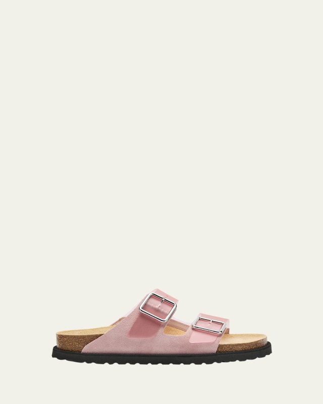 Arizona Suede PVC Dual-Buckle Slide Sandals