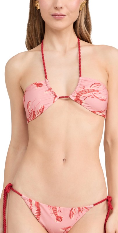 FARM Rio Lobsters Bikini Top Lobsters Pink