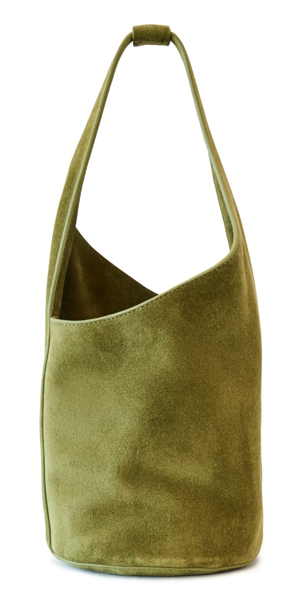 Reformation Small Silvana Hobo Bag Avocado Sued