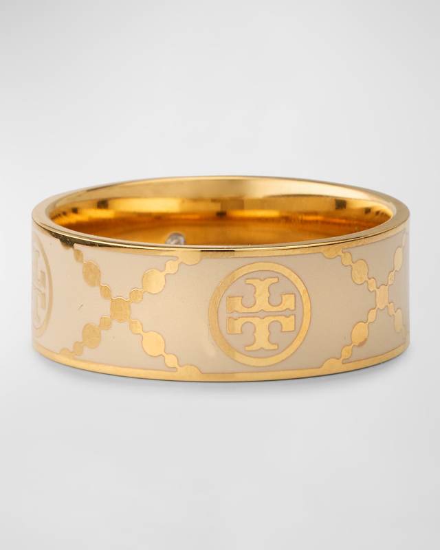 T Monogram Enamel Ring