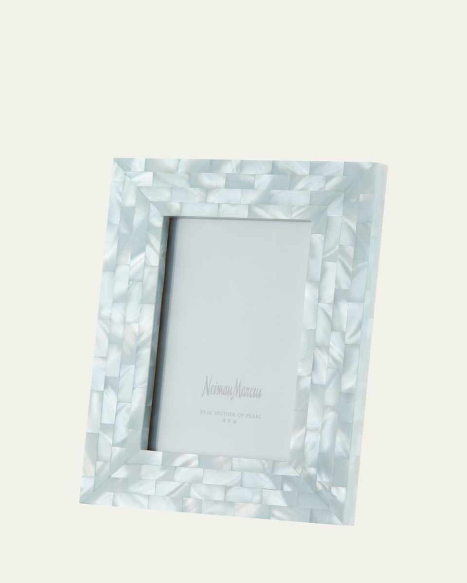 Mother-of-Pearl Picture Frame, Blue, 4" x 6"