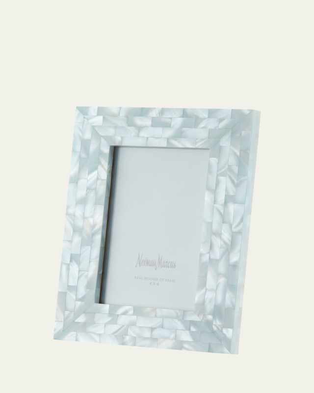 Mother-of-Pearl Picture Frame, Blue, 4" x 6"