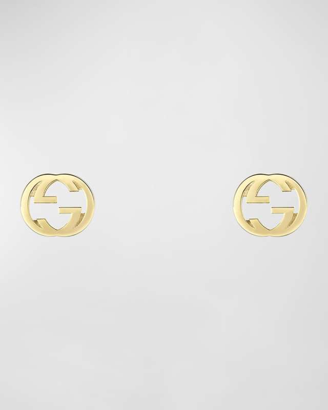 18K Yellow Gold Interlocking G Stud Earrings