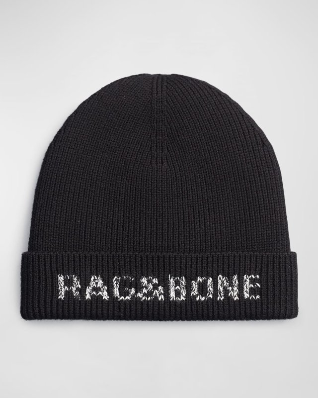 Margo Wool Knit Beanie w/ Logo