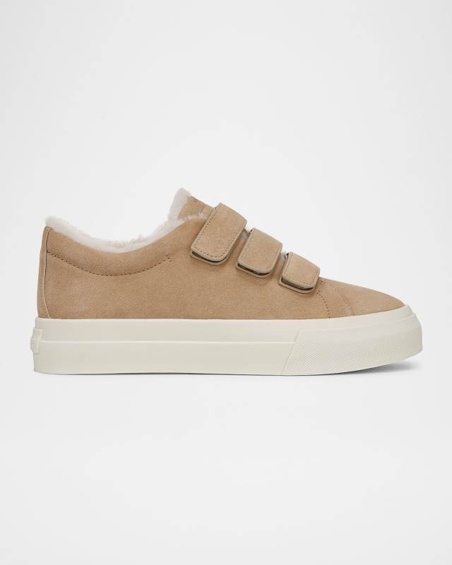 Suede Shearling Grip-Trio Sneakers