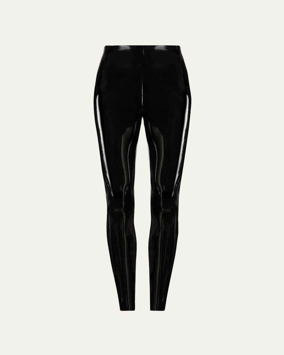 Classic Patent Faux-Leather Firming Leggings