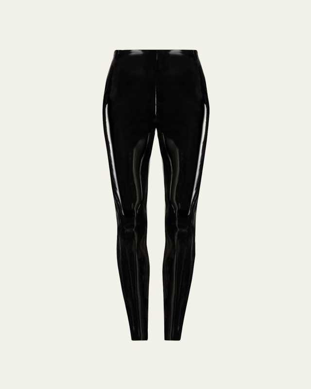 Classic Patent Faux-Leather Firming Leggings