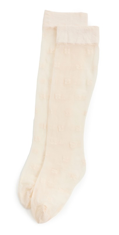 GANNI Butterfly Lace Socks Egret