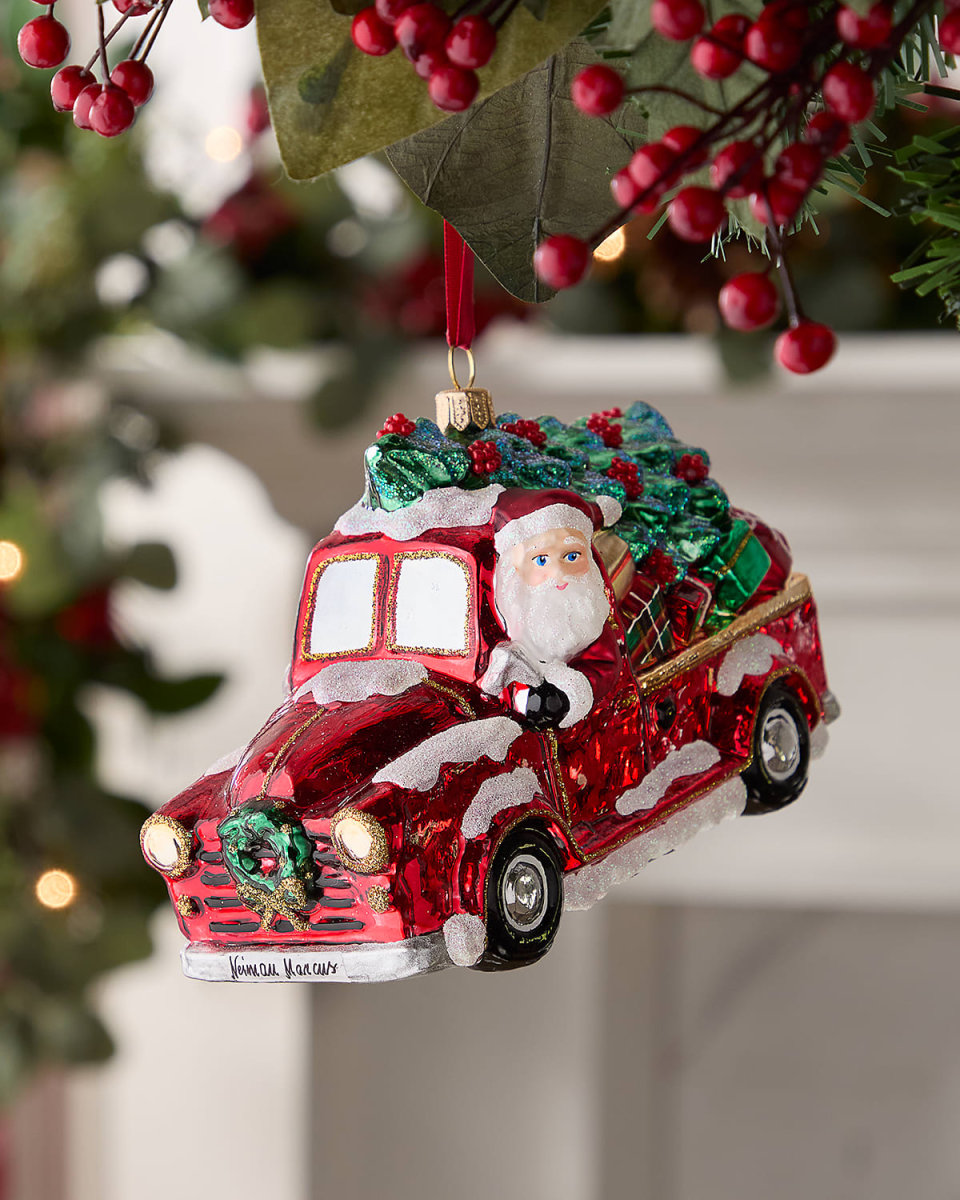 Santa Hitting The Road Christmas Ornament