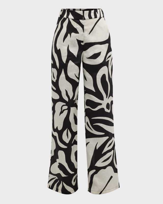 Zohara Wide-Leg Linen Culotte Pants
