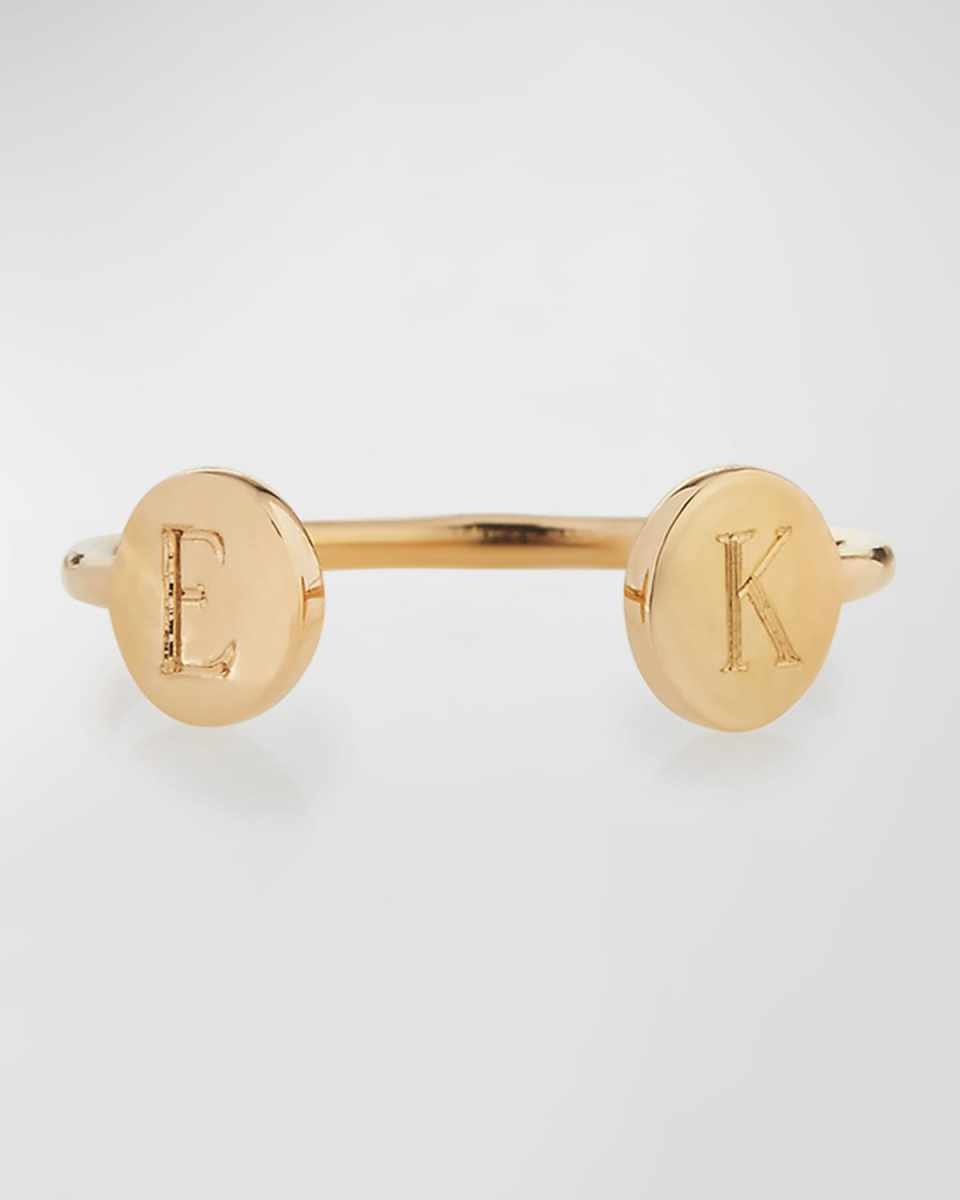 Rocha 14k Gold Two-Initial Open Ring