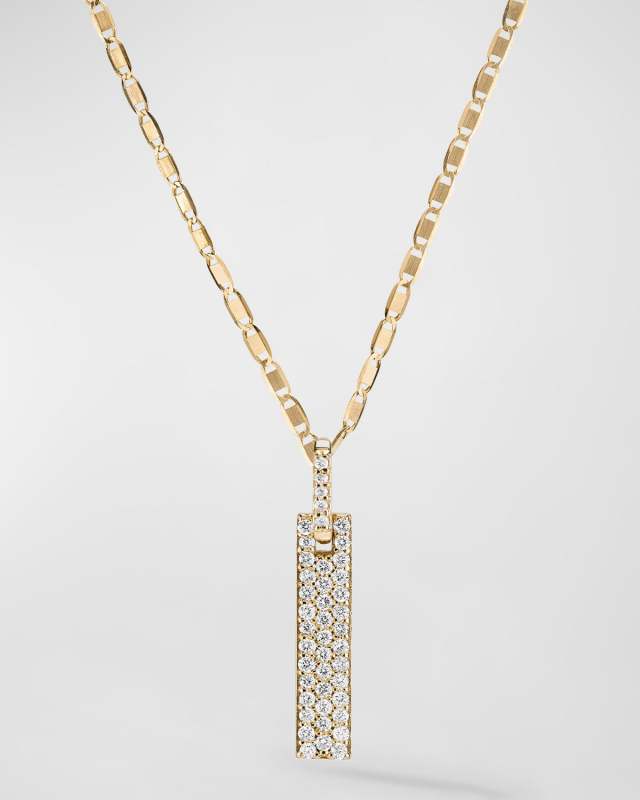 Flawless Skinny Verticle Tag Pendant Necklace