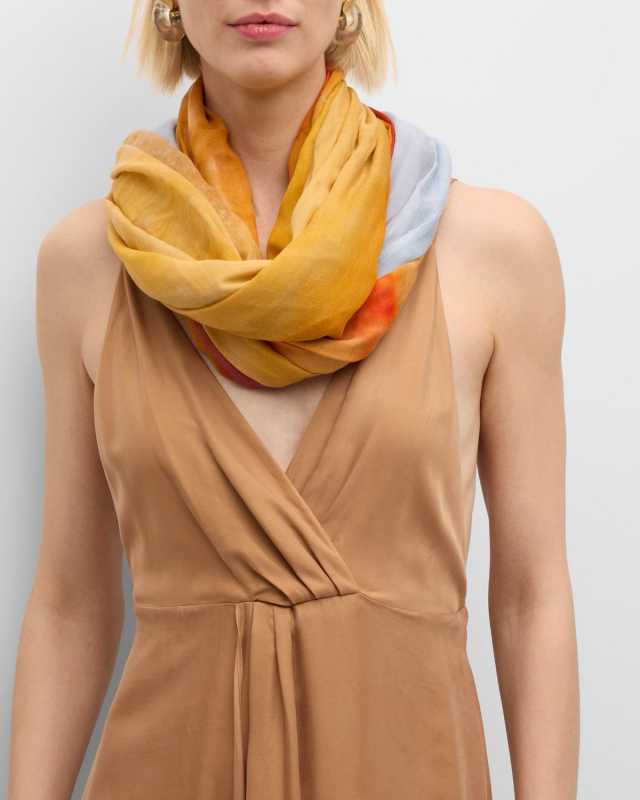 Multicolor Gradient Modal & Silk Scarf