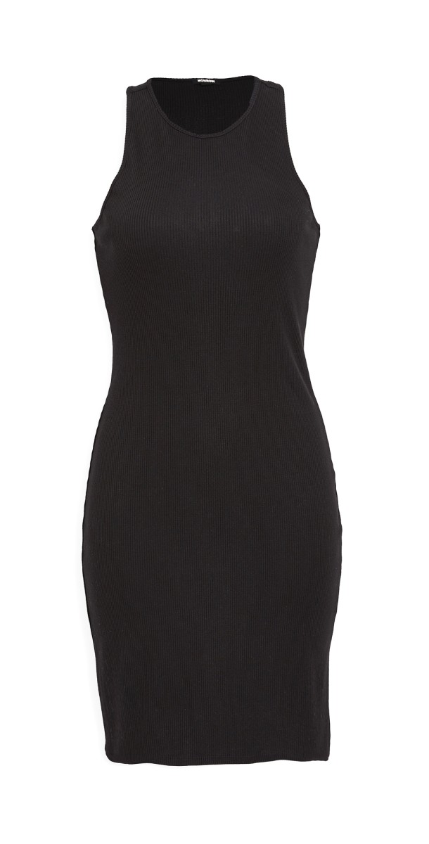 MONROW Rib Racer Tank Dress Black