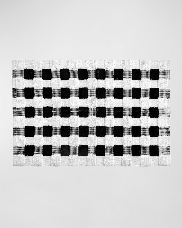 Texture Check Cotton Bath Rug