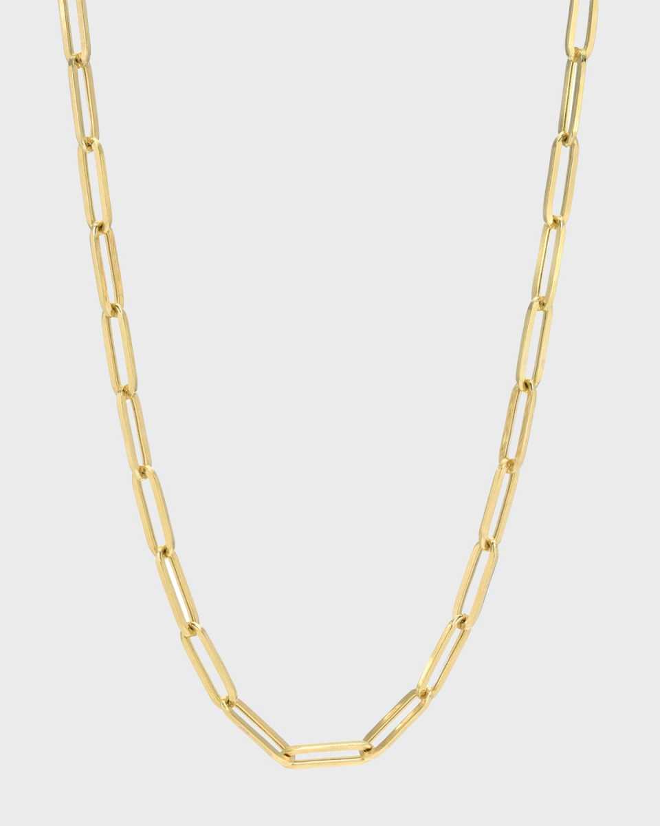 14k Gold Large Paper Clip Chain Necklace