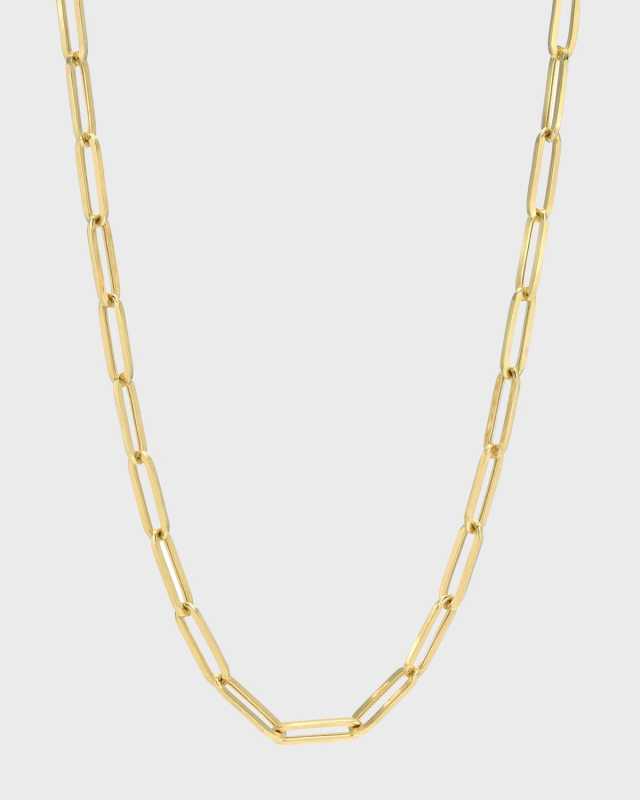 14k Gold Large Paper Clip Chain Necklace