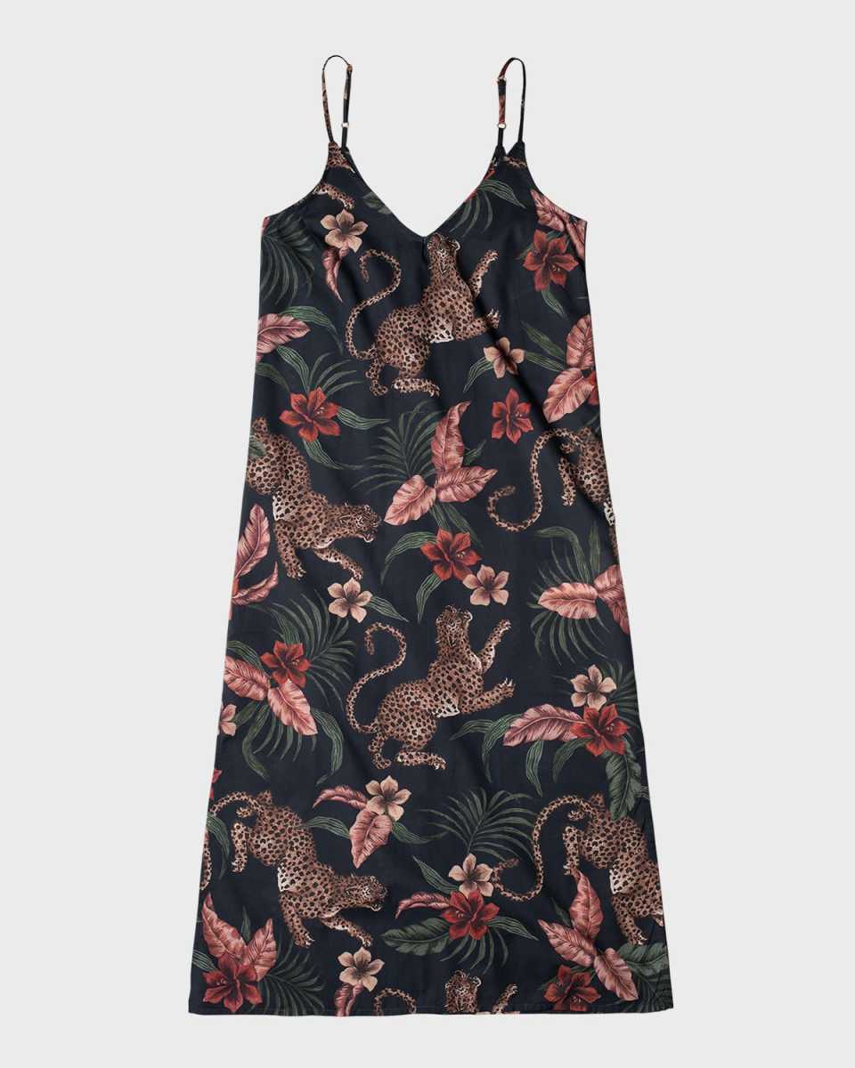 Animal-Print Cotton Slip Nighti