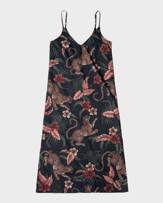 Animal-Print Cotton Slip Nighti