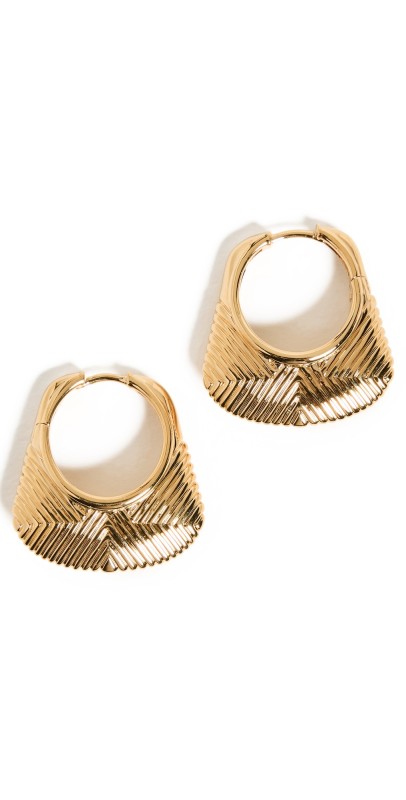 Missoma Hera Ridge Hoop Earrings Gold