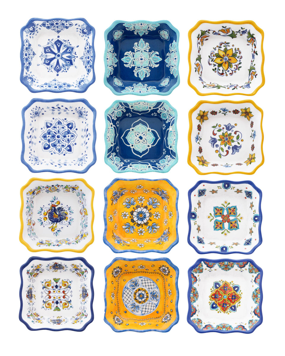Assorted Melamine Condiment Bowls, Set of 12