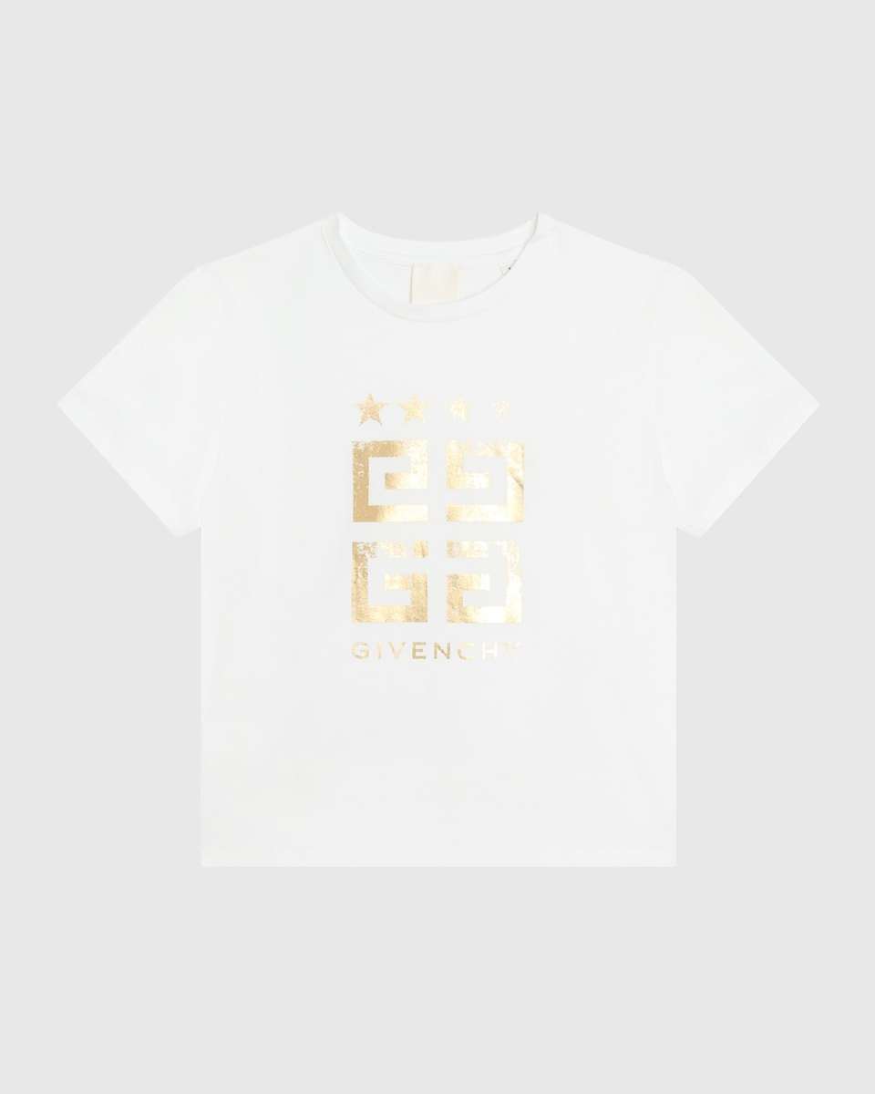 Girl's Metallic 4G Logo T-Shirt, Size 4-6