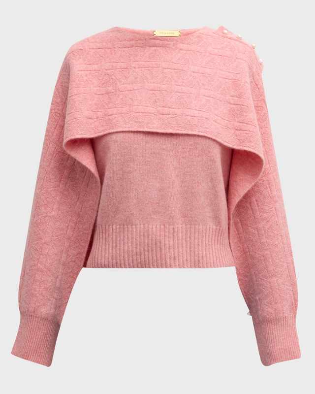 Harriss Cashmere Cape-Sleeve Sweater Vest