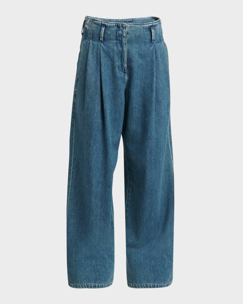 Journey Wide-Leg Pleated Jeans