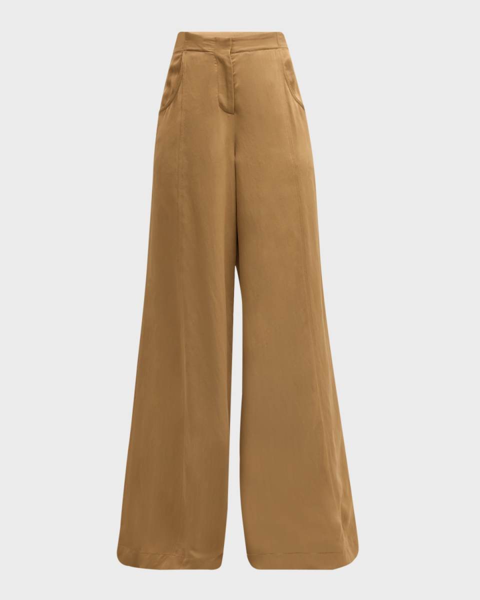 Demie High-Rise Linen-Blend Flare Pants