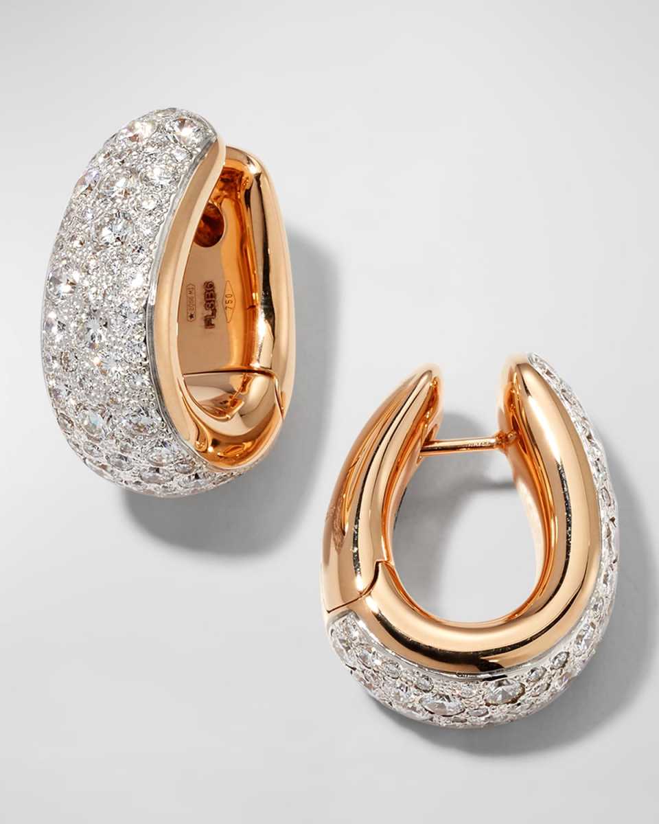 Iconica 18k Rose Gold Diamond Huggie Earrings