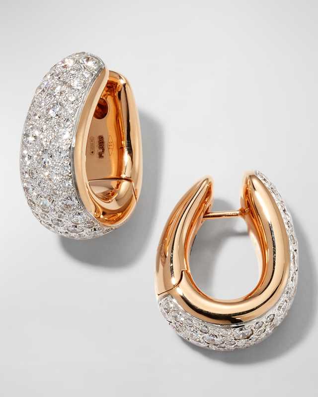 Iconica 18k Rose Gold Diamond Huggie Earrings