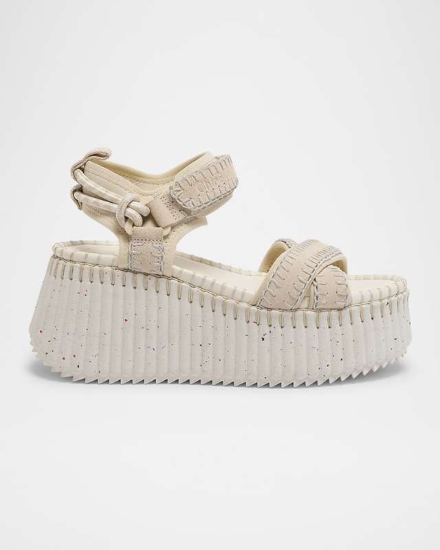 Nama Stitch Ankle-Strap Flatform Sandals