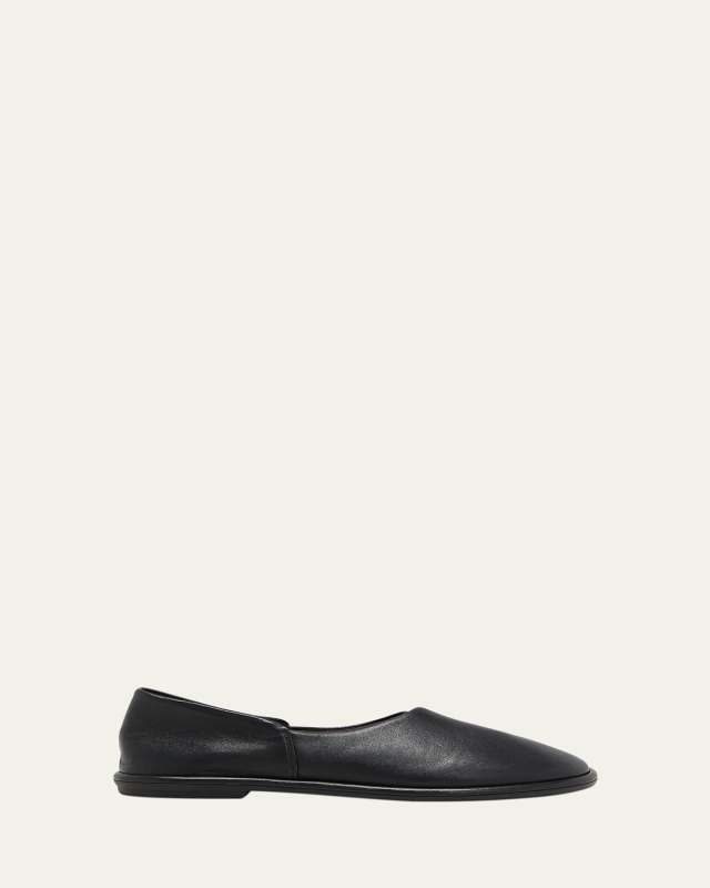 Canal Leather Ballerina Flats