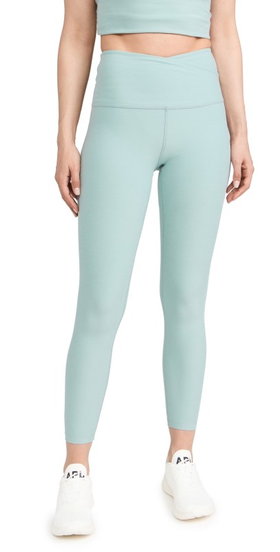 Beyond Yoga Spacedye At Your Leisure High Waisted Midi Leggings Minty Slate Heather